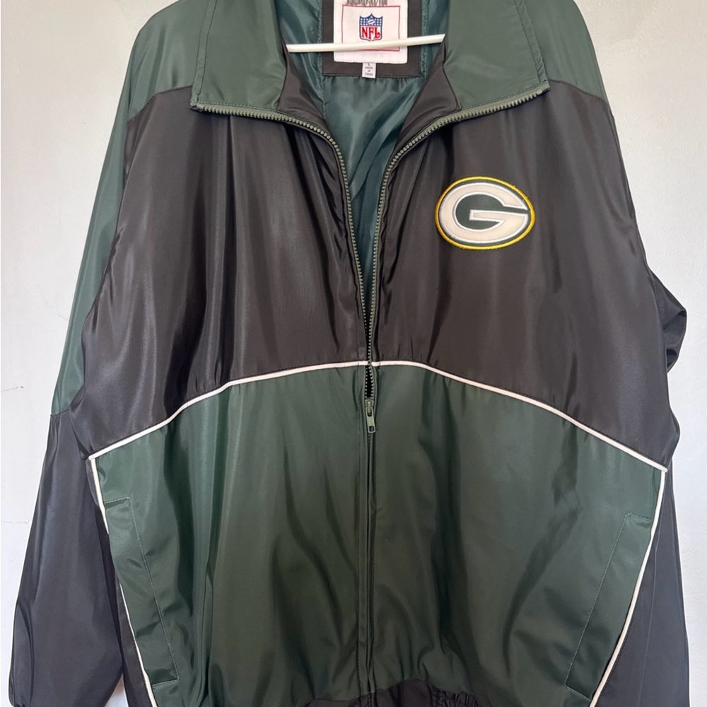 NFL Green Bay Packers Men Jacket Green and Black Size Large * Flaw